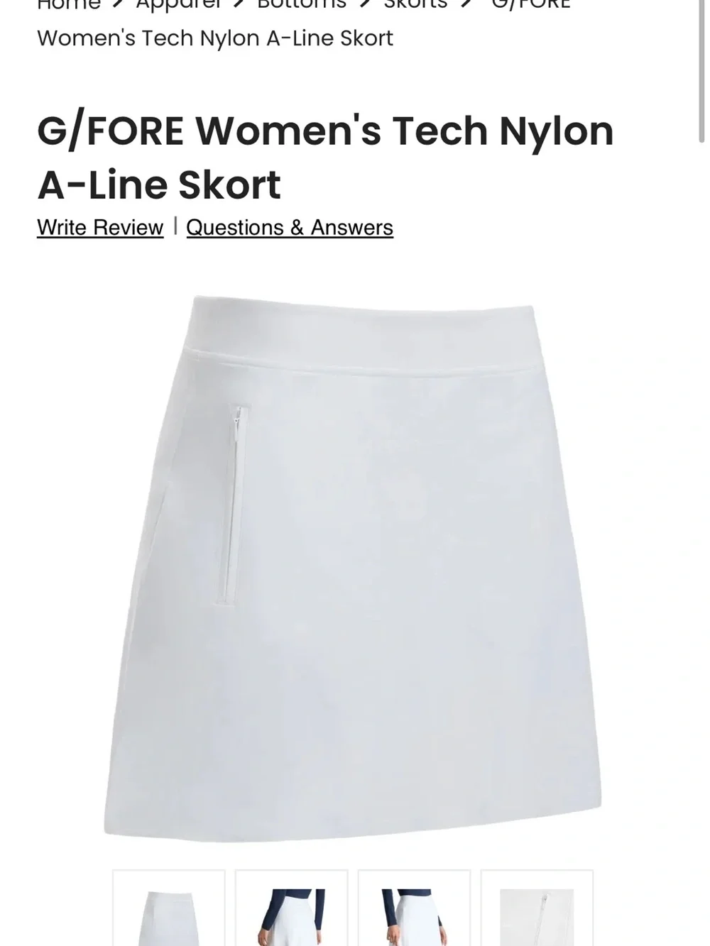 G Fore Women’s White A-Line Skirt - Picture 4 of 8